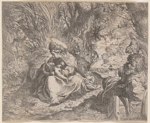 Resten på flugten til Egypten, 1587-1590. af Camillo Procaccini