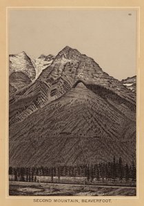 Canada: Second Mountain, Beaverfoot (litografi) af Canadian School