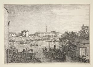 Ale Porte del Dolo (At the Locks of Dolo), fra serien Vedute (Views) af Canaletto (Giovanni Antonio Canal)