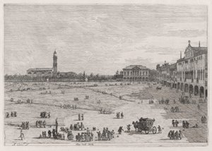 Pr? della Valle (Prato della Vale), fra serien Vedute (Views) af Canaletto (Giovanni Antonio Canal)