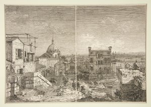 The House with the Inscription [og] The House with the Perstyle, fra serien Vedute (Views) af Canaletto (Giovanni Antonio Canal)