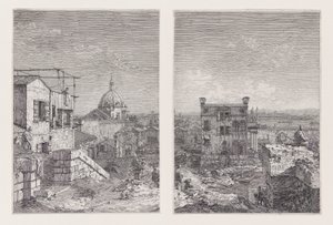 Huset med indskriften, fra serien Vedute (Views) af Canaletto (Giovanni Antonio Canal)