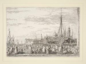 The Market on the Molo, fra serien Vedute (Views) af Canaletto (Giovanni Antonio Canal)