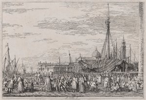 The Market on the Molo, fra serien Vedute (Views) af Canaletto (Giovanni Antonio Canal)