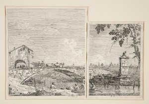 Vognen passerer over en bro, fra serien Vedute (Views) af Canaletto (Giovanni Antonio Canal)