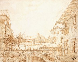 Udsigt over en terrasse i Padova, af Giovanni Antonio Canal
