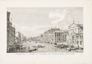 Udsigt fra San Eustachio til Rialto af Canaletto