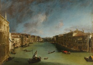 Canal Grande fra Palazzo Balbi mod Rialto af Canaletto