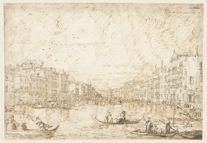 Canal Grande i Venedig af Canaletto