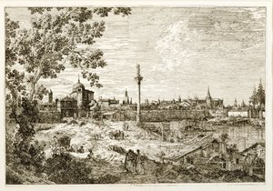 Imaginær udsigt over Padua af Canaletto