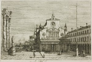Imaginær udsigt over S. Giacomo di Rialto, fra Vedute af Canaletto