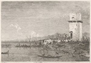 La Torre di Malghera Ansigter på eksisterende og opfundne steder (serietitel) Vedute altre prese da i Luoghi altre ideate af Antonio Canal (serietitel) af Canaletto