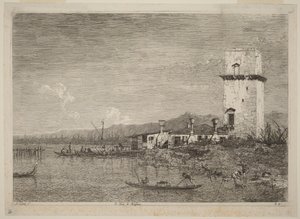Tårnet i Malghera af Canaletto
