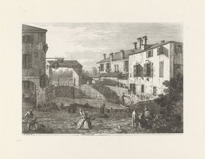 Le porte del Dolo (titel på objekt) Ansigter på eksisterende og opfundne steder (serietitel) Vedute altre prese da i Luoghi altre ideate af Antonio Canal (serietitel) af Canaletto