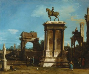 Colleoni-monumentet i en Caprice-opsætning af Canaletto