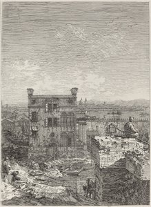 Huset med Peristilen [til højre], 1741. af Canaletto