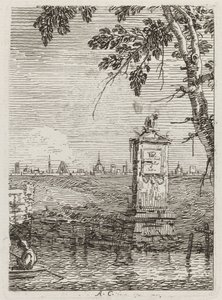 Det lille monument [til venstre] af Canaletto