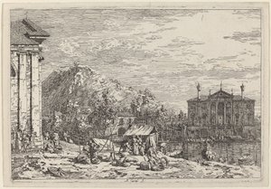 Markedet i Dolo, ca. 17351746. af Canaletto