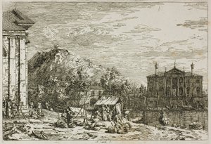 Markedet i Dolo, fra Vedute af Canaletto