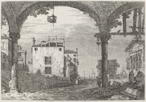 Portikoen med lanternen, ca. 17351746. af Canaletto