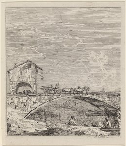 Vognen passerer over en bro, ca. 17351746.