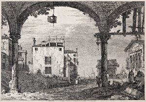 Portikken med en lanterne
fra serien »Vedute« (Udsigter) af Canaletto