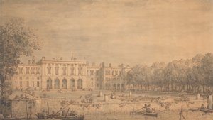 Udsigt over Old Somerset House fra Themsen af Canaletto