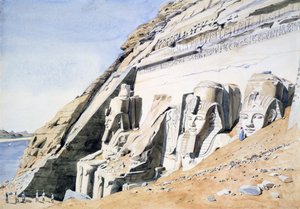 Forsiden af det store tempel i Abu Simbel