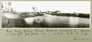 River Auja, der viser Khirbet Hadrah, 3. december 1917