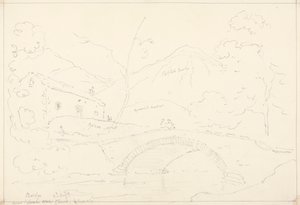 Bro nær Loweswater Church i Scale Hill, 2. august af Capt. Thomas Hastings