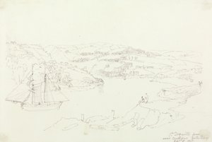 Saint Dogmaels fra Cardigan på Teifi, 8. september 1847 af Capt. Thomas Hastings