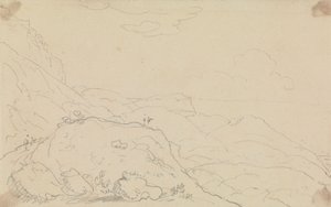 Skitse af Cliff and Hills nær kysten af Capt. Thomas Hastings