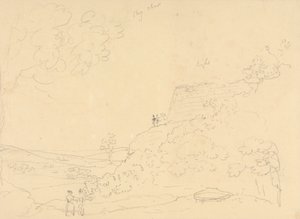 Skitse af en Hillside Bastion, Isle of Wight af Capt. Thomas Hastings
