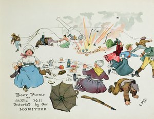 Boer-picnic på Middle Hill forstyrret af vores haubits, fra 
