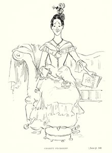 Dickens karakter: Charity Pecksniff (litho)