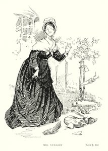 Dickens karakter: Mrs Nickleby (litho)