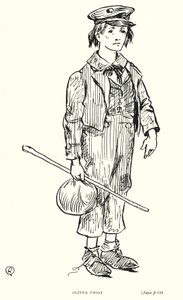 Dickens karakter: Oliver Twist (litho)