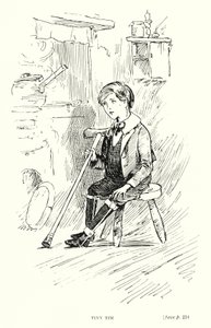 Dickens karakter: Tiny Tim (litho)