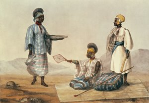 Sorte mennesker i Soudan, plade fra A Narrative of Travels in Northern Africa indgraveret af M. Gauci (fl.1810-46) 1821