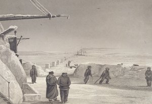 Situationen for H.M. Skibe Fury und Hecla ved Igloolik, 1822-23, fra 