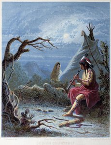 Indisk spiller på fløjte - i "The iris: an illuminated souvenir for 1802"", tegnet af Capt Eastman, red. Hart, Philadelphia af Captain Seth (after) Eastman