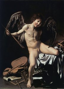 Tysk: Amor als Sieger Amor Vincit Omnia af Caravaggio