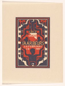 Annoncering til messe Utrecht 1917 af Carel Adolph Lion Cachet