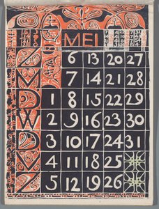 Kalenderblatt Mai 1900 af Carel Adolph Lion Cachet