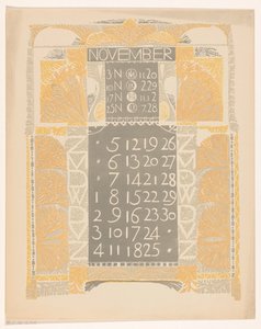 Kalenderblatt November 1899 af Carel Adolph Lion Cachet