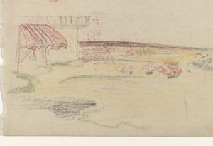 Have bag et hus med markise af Carel Adolph Lion Cachet
