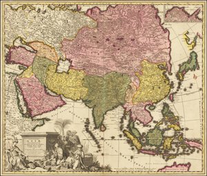 Kort over Asien fra 1695 af Carolus Allard