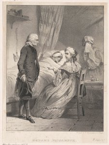Elisabeth af Frankrig ved sengen af ​​en syg person af Carel Christiaan Antony Last