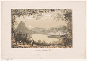 Udsigt over Luganosøen Lago di Lugano (titel på objekt) af Carel Christiaan Antony Last