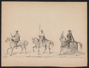 Masquerade of the Utrecht Students, 1846 (plade 14) Afbildning af den udklædte procession, der forestiller Filip II, Prins af Spaniens procession i Utrecht, 3. oktober 1549, afholdt 17. juni 1846 af H.H. Studerende fra Utrechtsche af Carel Christiaan Antony Last